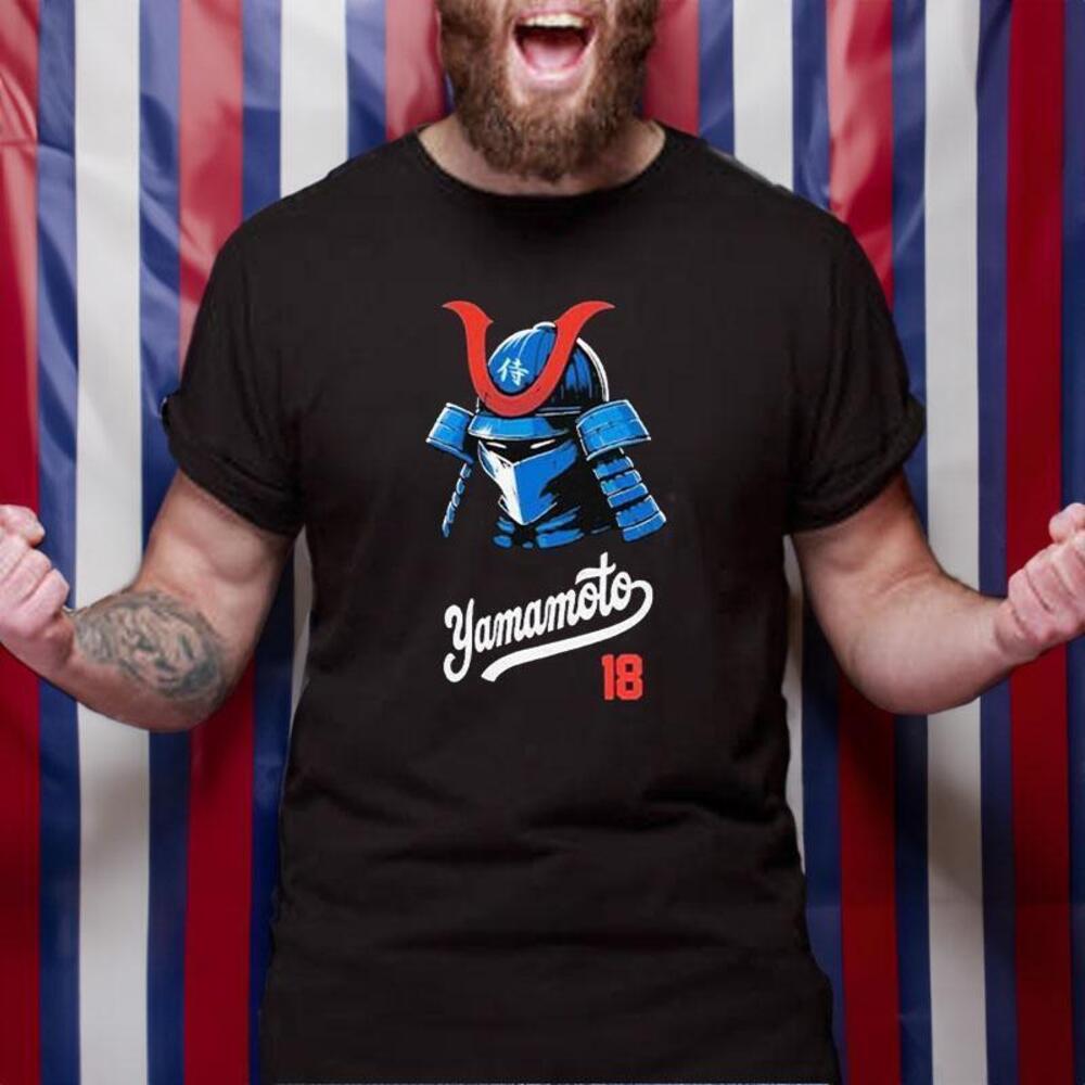 Yoshinobu Yamamoto Samurai 18 Baseball Tshirt